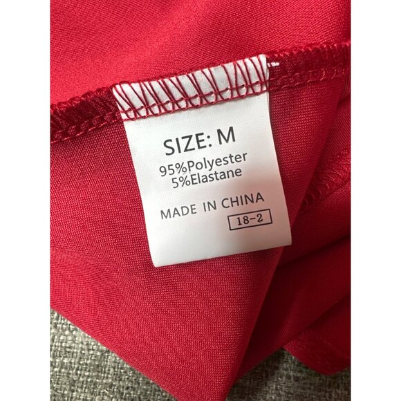 Womens Dark Red Midi Dress Medium w/ Side Tie Waist & Keyhole Back Cocktail - Picture 4 of 6